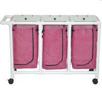 MJM Triple Bag Mobile Laundry Hamper