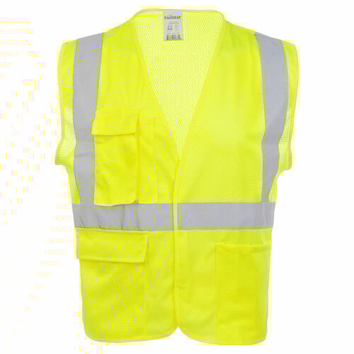 J. J. Keller SAFEGEAR Safety Vest Type R Class 2 - Hook & Loop Closure with Vertical Reflective Tape