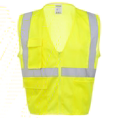 J. J. Keller SAFEGEAR Safety Vest Type R Class 2 - Zipper Closure with Vertical Reflective Tape