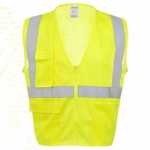 J. J. Keller SAFEGEAR Safety Vest Type R Class 2 - Zipper Closure with Vertical Reflective Tape