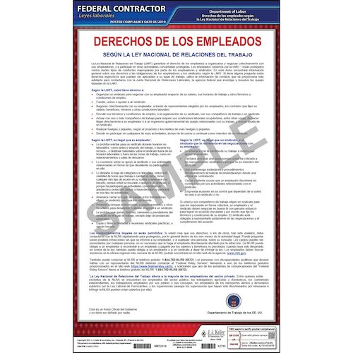 J. J. Keller Notification of Employee Rights Federal Contract Posters - Spanish