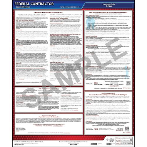 J. J. Keller Federal Contractor Applicant Information Poster - Spanish