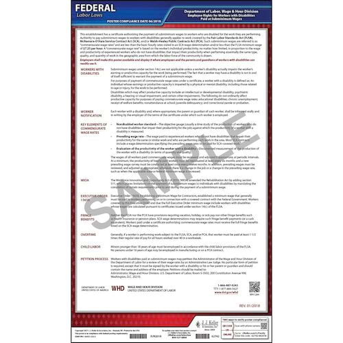 J. J. Keller Workers with Disabilities Poster - English, 11-3/4" W x 20" H