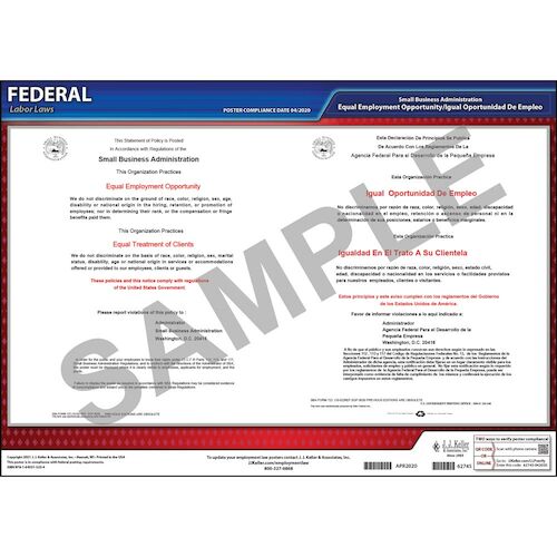 J. J. Keller Small Business Administration Equal Employment Opportunity Poster