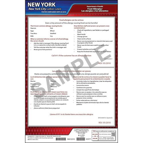 J. J. Keller New York / New York City Food Service Poster - Laminated