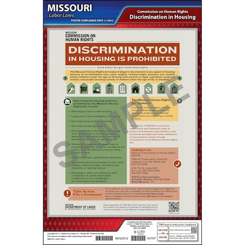 J. J. Keller Missouri Discrimination in Housing Poster - Laminated