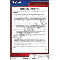 J. J. Keller Nevada Tipped Employee Poster - Laminated