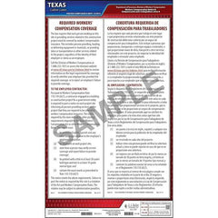 J. J. Keller Texas Notice 8 Required Workers' Compensation Coverage Poster - Laminated