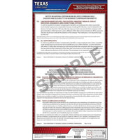 J. J. Keller Texas Notice 9 Work-Related Communicable Diseases & Eligibility for Workers' Compensation Benefits Poster - Laminated