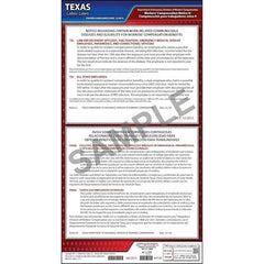 J. J. Keller Texas Notice 9 Work-Related Communicable Diseases & Eligibility for Workers' Compensation Benefits Poster - Laminated