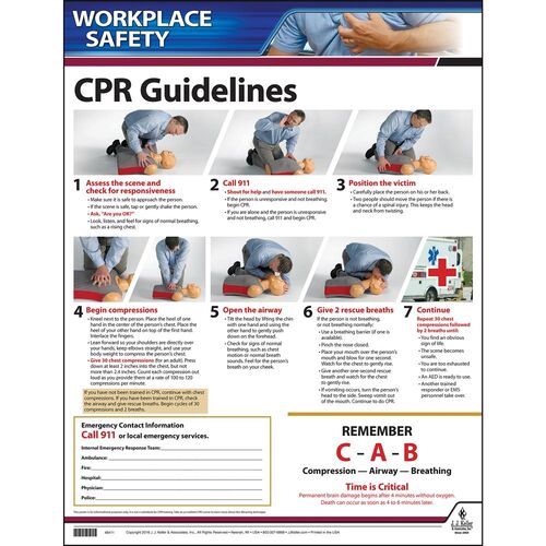 J. J. Keller CPR Guidelines Instructional Chart - English