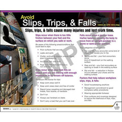 J. J. Keller Slips Trips Falls Instructional Chart