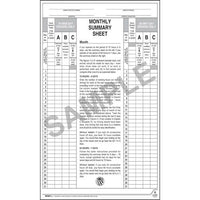 J. J. Keller Monthly Log Summary Wall Chart - Laminated, 24" W x 40" H
