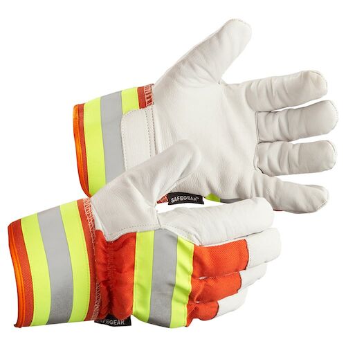 J. J. Keller SAFEGEAR Goatskin Hi-Vis Leather Gloves