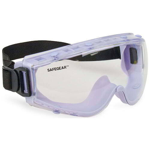 J. J. Keller SAFEGEAR Adjustable Molded Safety Goggles - Clear Frame, Clear Lens