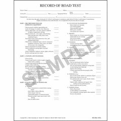 J. J. Keller Record of Road Test and Certification - Padded, 1-Ply, 8-1/2" W x 11" L