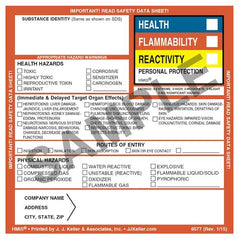J. J. Keller Original HMIS Hazard Summary Label - 4" x 4" Roll