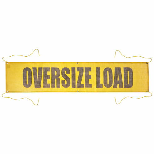 J. J. Keller Mesh Oversize Load Banner w/ Grommets for Ropes - 7' W x 18" L
