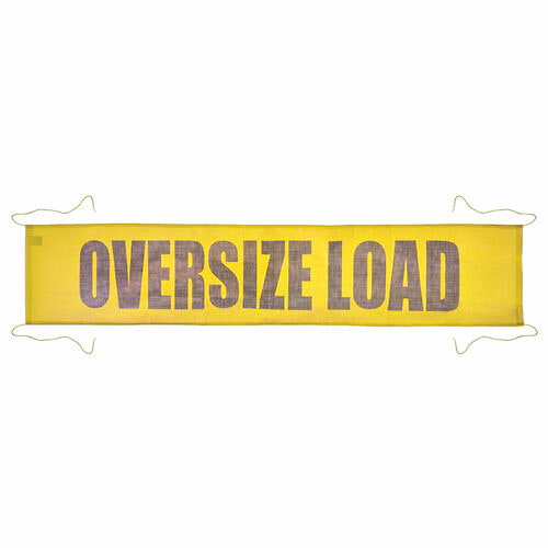 J. J. Keller Mesh Oversize Load Banner w/ Ropes Sewn In - 7' W x 18" L