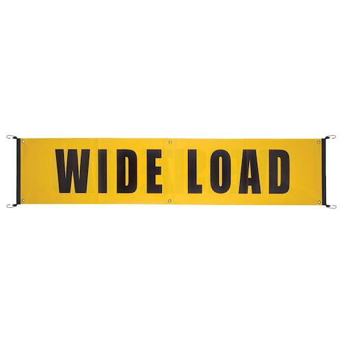 J. J. Keller Vinyl Wide Load/Oversize Load Banner w/ Bungee Cords Sewn In - 7' W x 18" L
