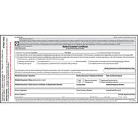 J. J. Keller Medical Examination Certificate, Unlaminated - Snap-Out, 2-Ply, Carbon, 3-1/2" W x 7-1/8" L