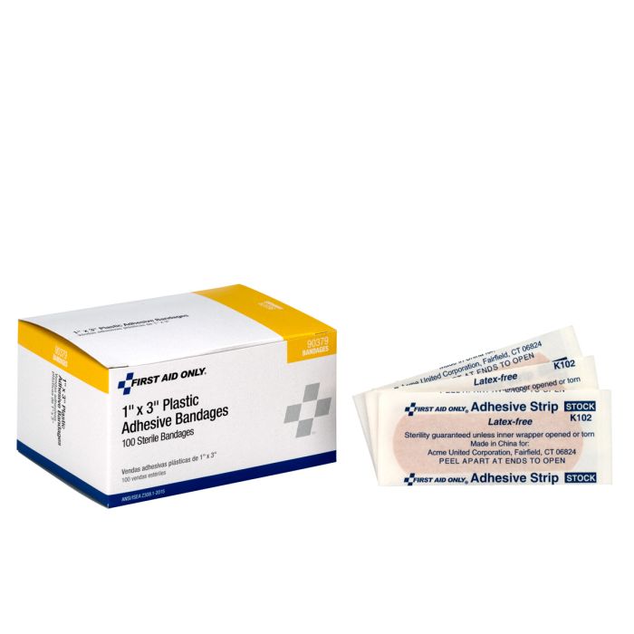 First Aid Only 1" x 3" Plastic Bandages