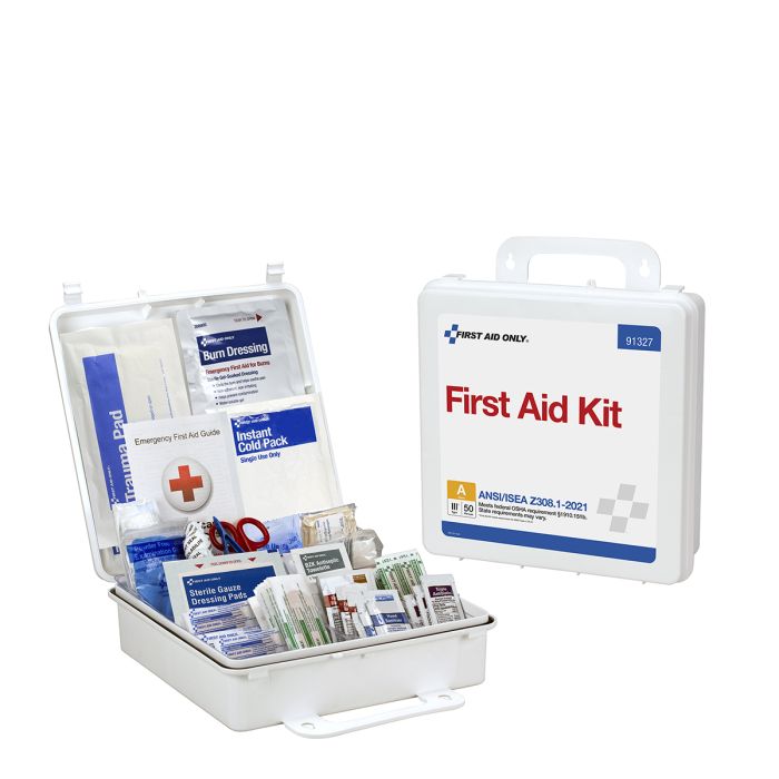 First Aid Only 50 Person ANSI 2021 Class A, Plastic First Aid Kit