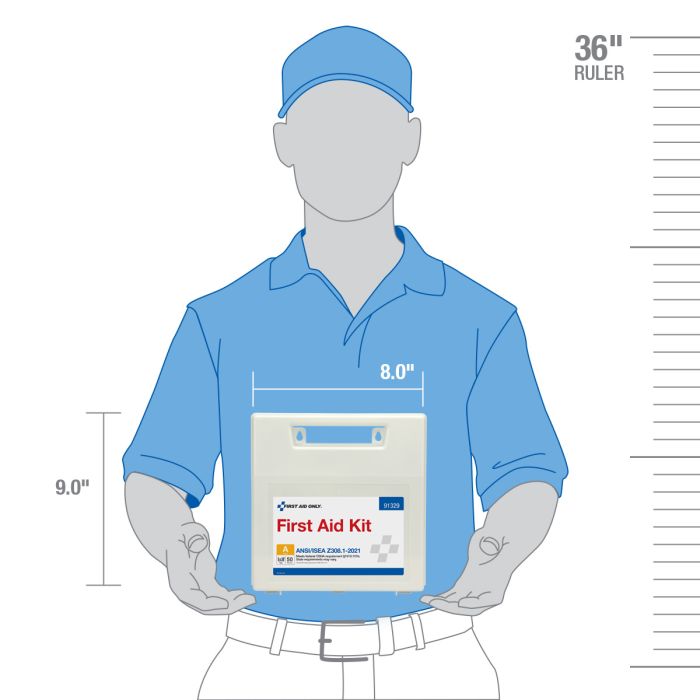 First Aid Only 50 Person ANSI 2021 Class A, Plastic First Aid Kit with Dividers