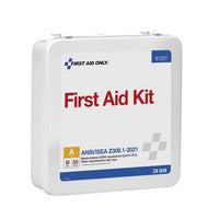First Aid Only 50 Person ANSI 2021 Class A, 24 Unit Metal First Aid Kit