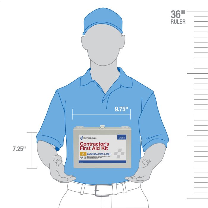 First Aid Only 25 Person ANSI 2021 Class A, Contractor Metal First Aid Kit