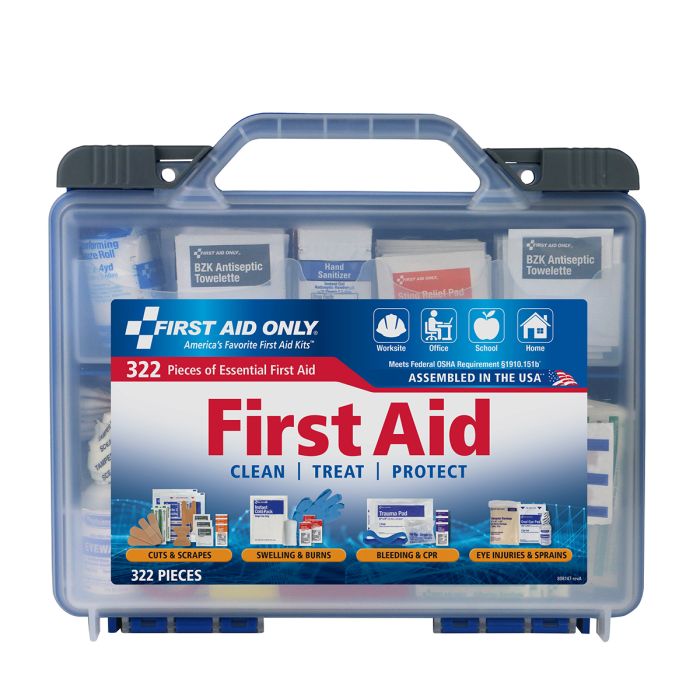 First Aid Only 322-Piece Clear Cover Intermediate First Aid Kit without Flashlight
