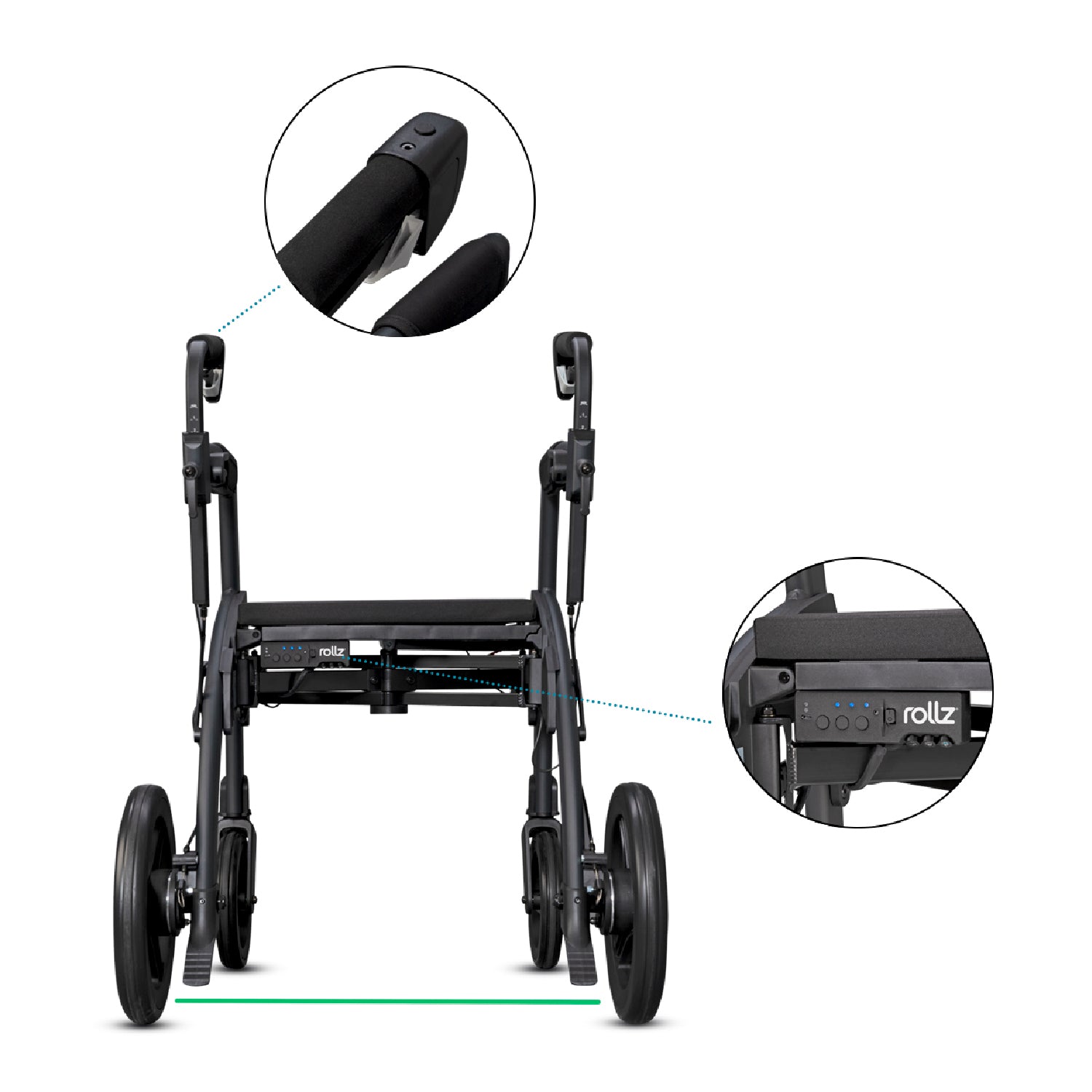 Rollz Motion Rhythm Matt Black Rollator