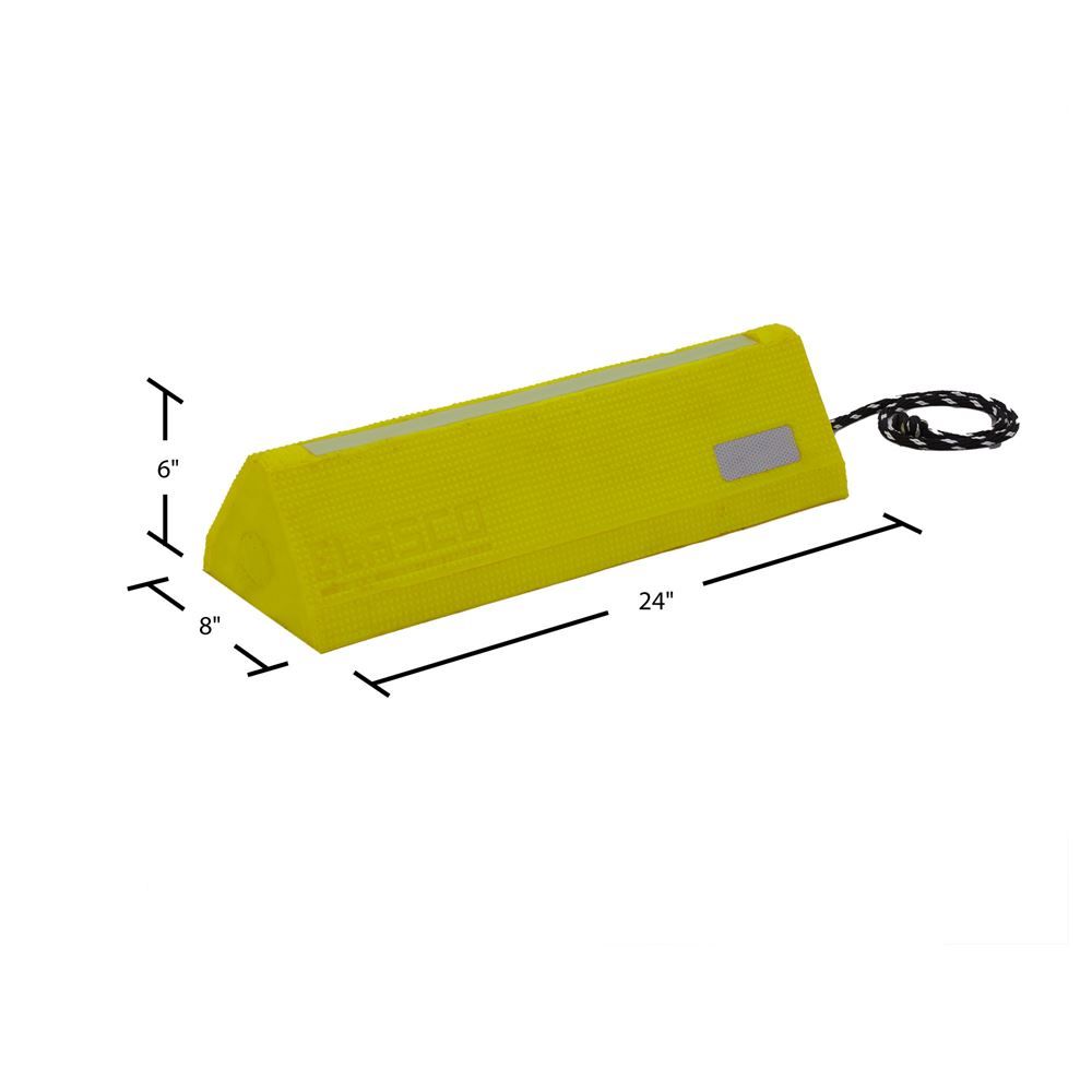 Elasco 24" Aircraft Wheel Chock with Glow & Reflectors
