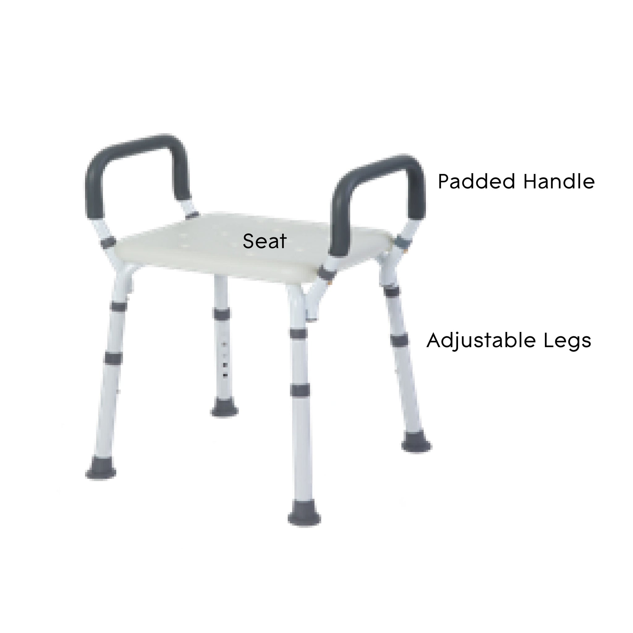 Rhythm Healthcare Premium Shower Bench/Chair with Removable Padded Arms