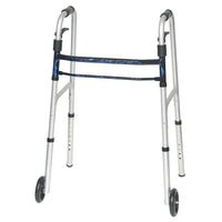 Compass Health ProBasics® Sure Lever Release Folding Walker with Wheels