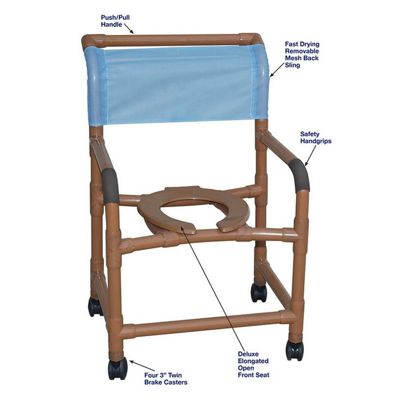 MJM 22" Wood Tone Shower Chair, 375 lb Capacity