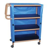 MJM WoodTone 3-Shelf Utility Linen Cart