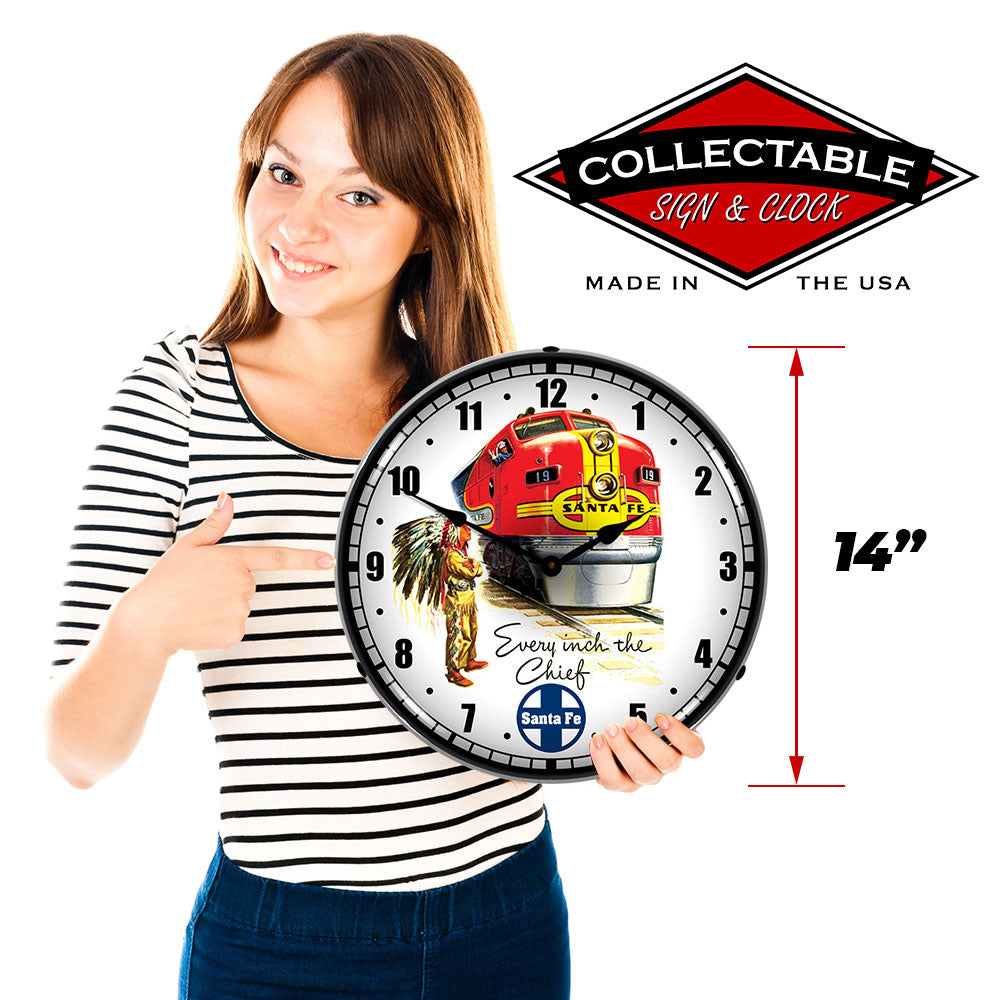 Sante Fe "Every Inch with Chief" 14" LED Wall Clock