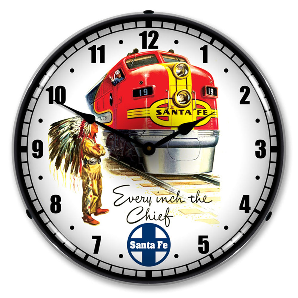 Sante Fe "Every Inch with Chief" 14" LED Wall Clock