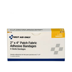 First Aid Only 2" x 4" Fabric Bandages, 6 Per Box