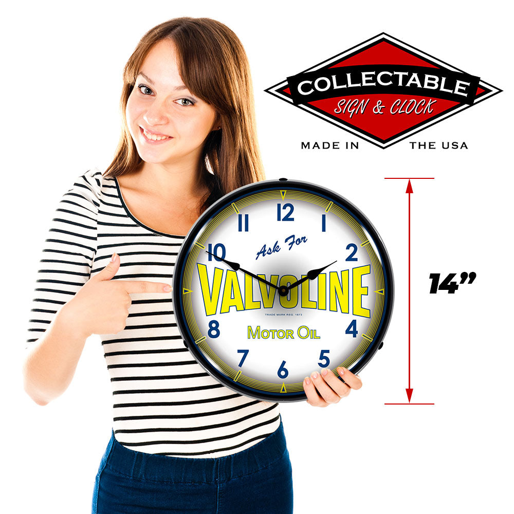 Ask for Valvoline Motor Oil 14" LED Wall Clock