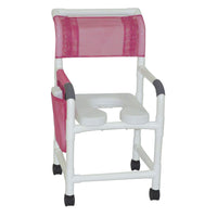 MJM 18" Deluxe Shower & Commode Chair, 300 lb Capacity