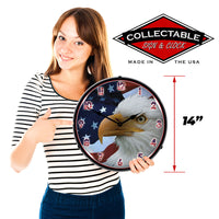 American Bald Eagle 14" LED Wall Clock