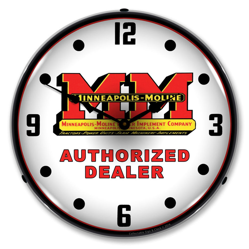 Minneapolis Moline Authorized Dealer 14" LED Wall Clock