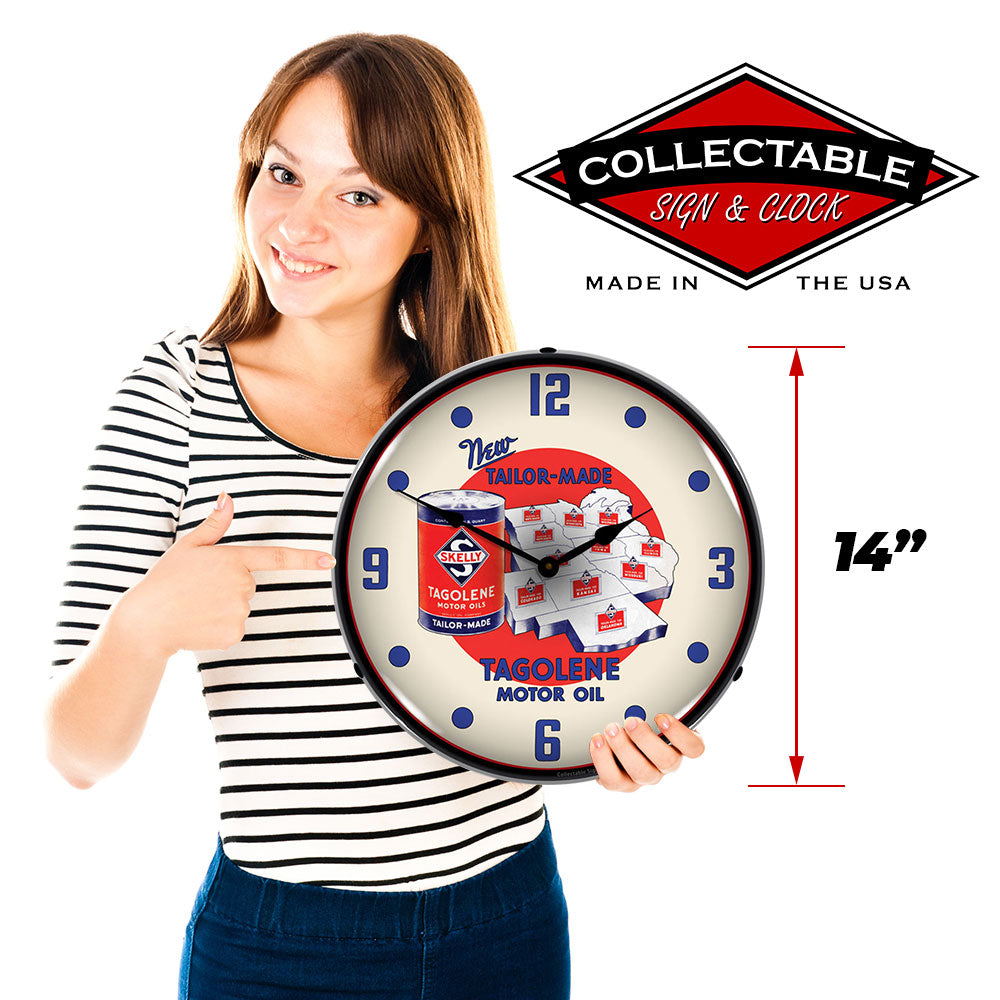 Skelly Tagolene Motor Oil 14" LED Wall Clock