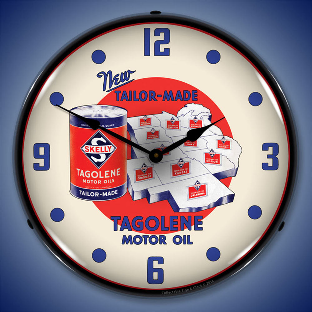 Skelly Tagolene Motor Oil 14" LED Wall Clock