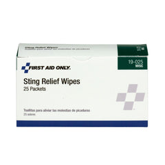 First Aid Only Sting Relief Wipes, 25 Per Box
