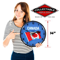 Canadian Flag 14" LED Wall Clock