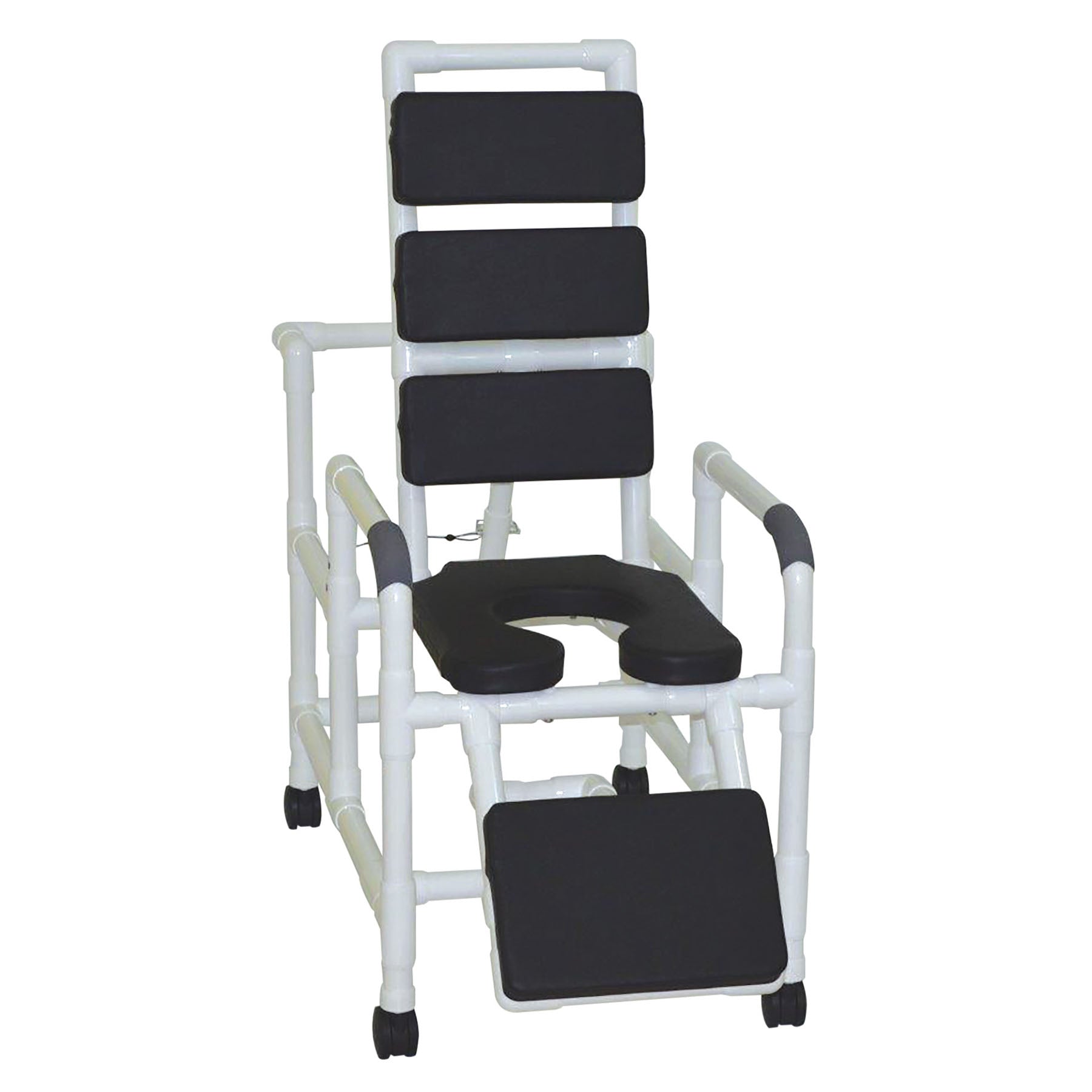 MJM Reclining Shower Chair with Soft Padded Seat, Back, and Leg Extension