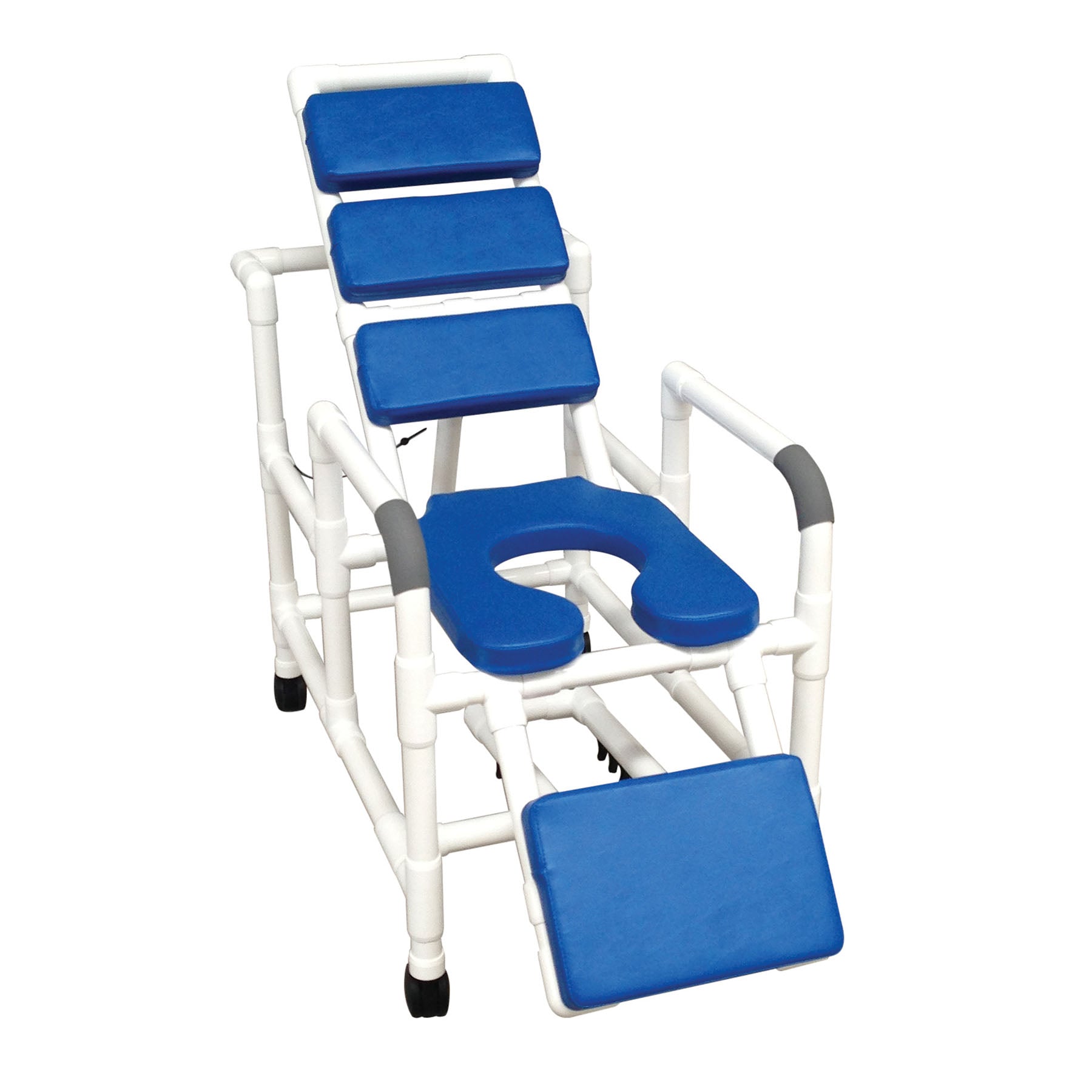 MJM Reclining Shower Chair with Soft Padded Seat, Back, and Leg Extension